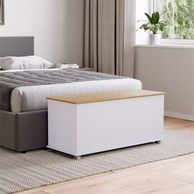EONLION White Storage Ottoman Toy Chest – 1
