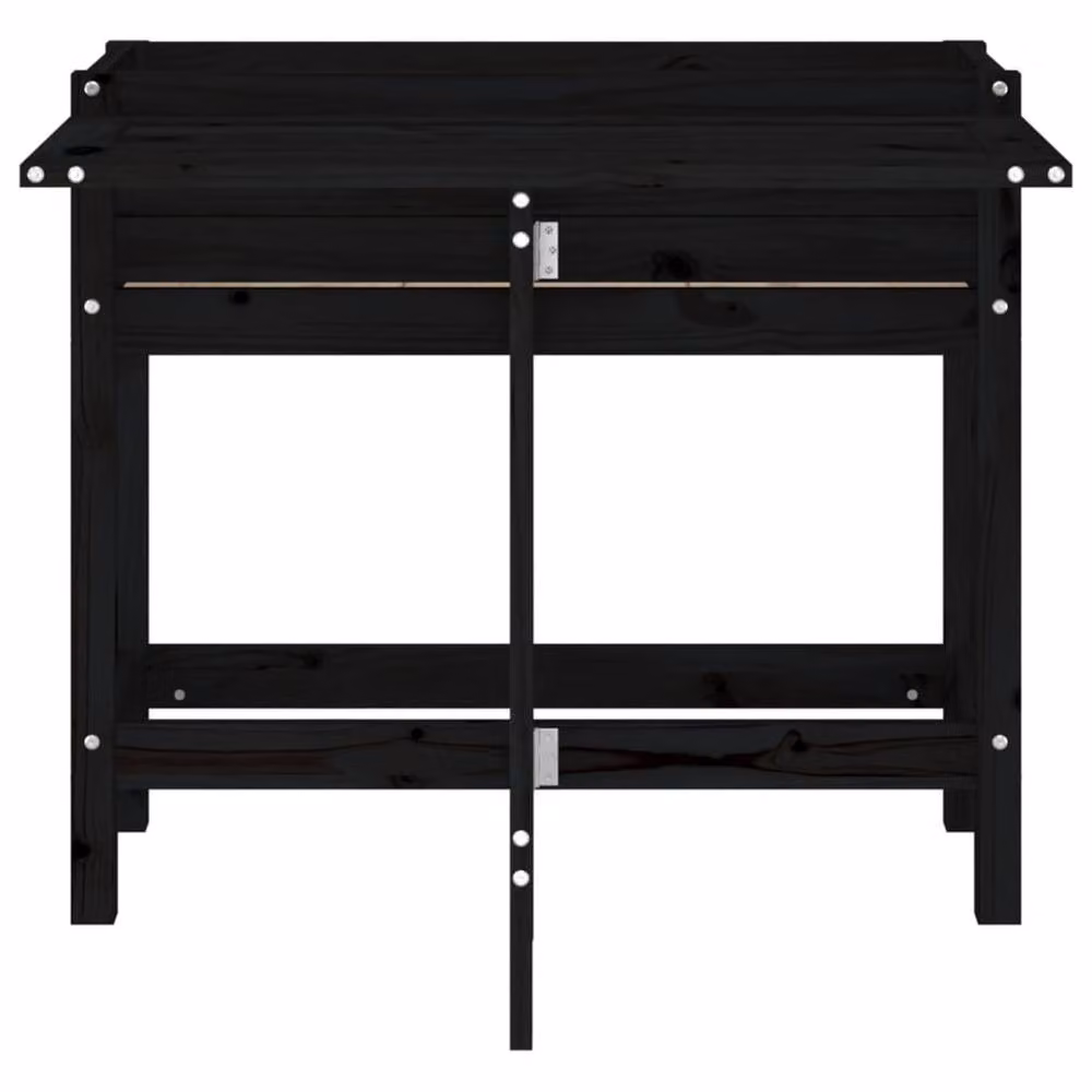 Berkfield Home Rustic Black Solid Wood Pine Garden Planter with Folding Tabletop – 4