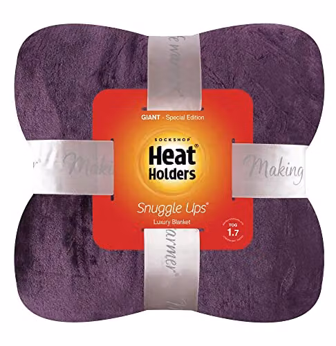 HEAT HOLDERS Extra Soft Winter Warm 1.7 TOG Large Luxury Thermal Fleece Throw Blanket in Mulled Wine, W: 270 cm, D: 240 cm – 2