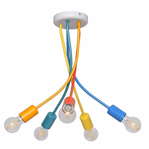 Netlighting Harvard Multi Arm Semi Flush Ceiling Light, Multicoloured, W/D/H: 40 x 40 x 40 cm