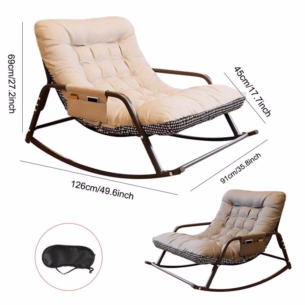 Ventryn Nordic 2-Seater Reversible Rocking Lounge Chair in Beige Fabric – 2