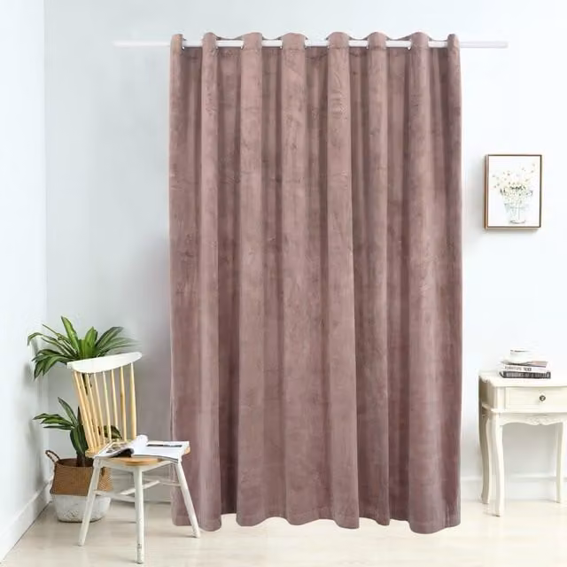 Berkfield Home Antique Pink Velvet Blackout Curtain with Eyelets W: 290 cm, H: 245 cm
