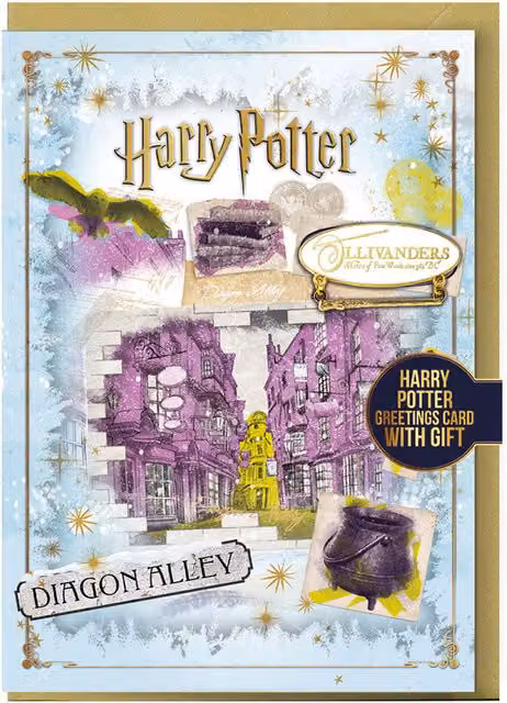 Harry Potter Diagon Alley Christmas Greetings Card - Multicoloured