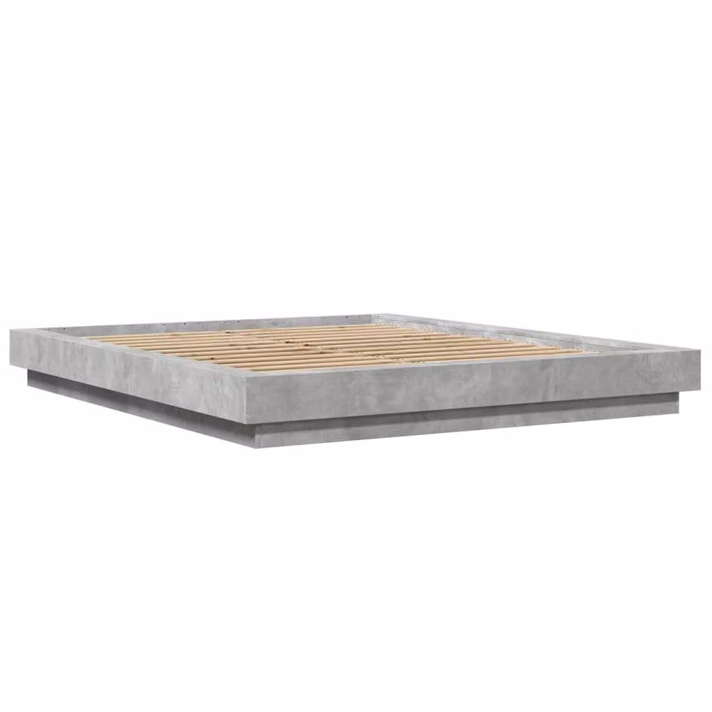 Berkfield Home King Size Bed Frame in Concrete Grey, W/D/H: 150 x 200 cm – 3