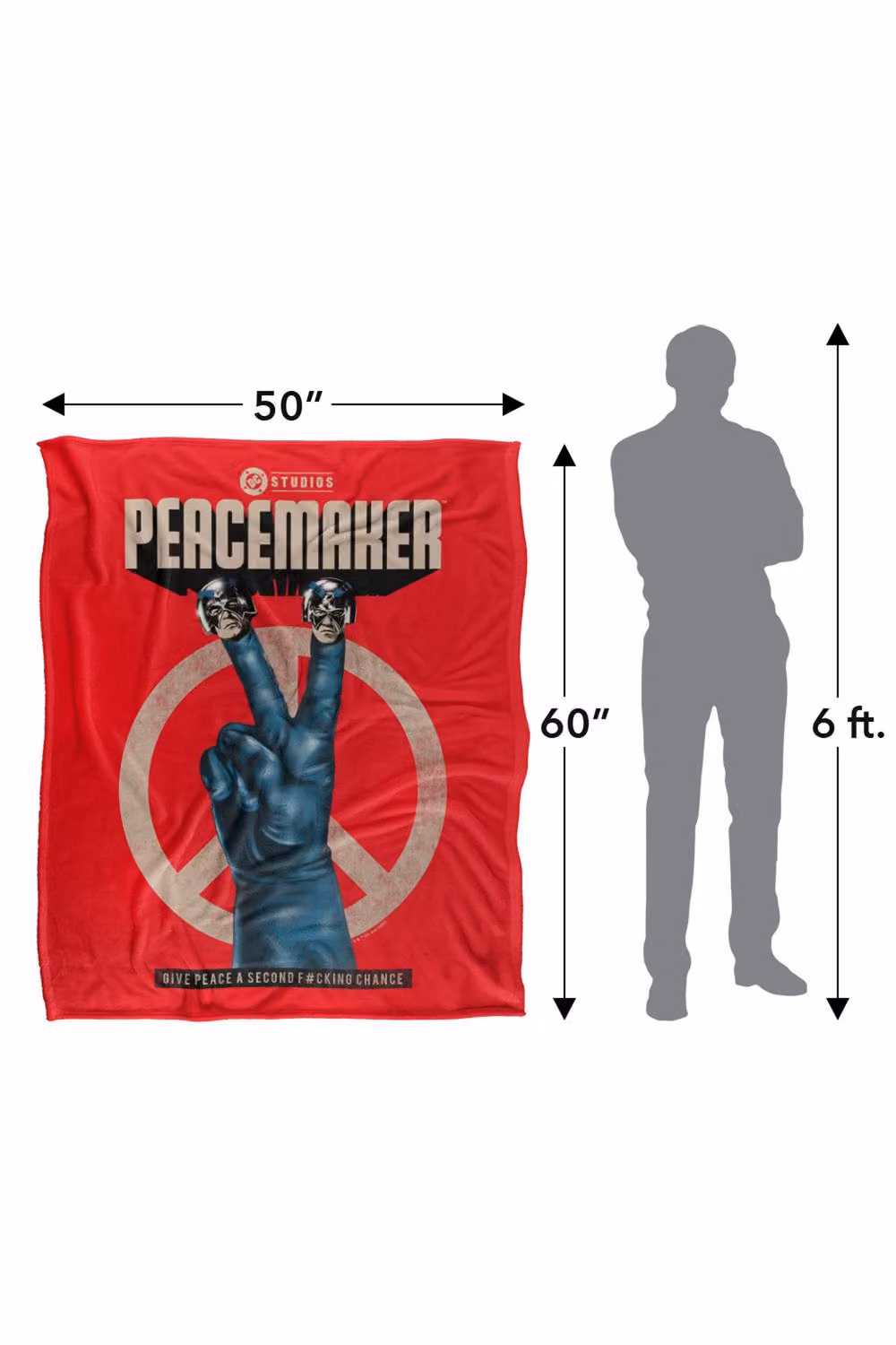 Warner Bros. Peacemaker Season Two Second Chance Silky Touch Super Soft Fluffy Polyester Throw Blanket, Multicolour and Red, Large – 3