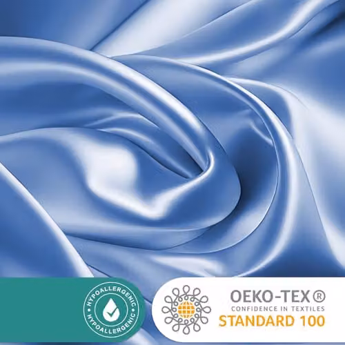 Grace Blue Satin Silk Pillowcases, 4 Pack, Hypoallergenic with Envelope Closure – 3