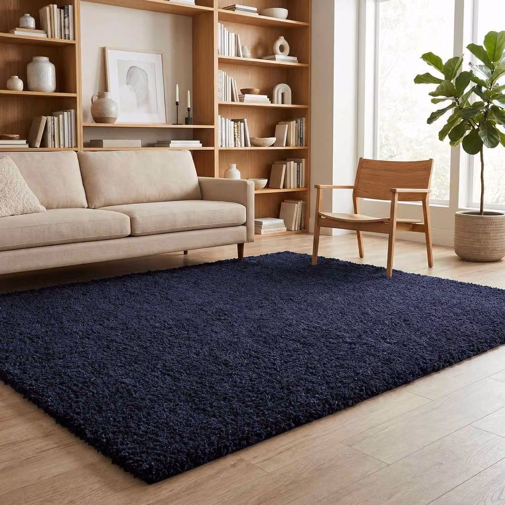 Desire Rugs Ainsley Modern Plain Shaggy Area Rug in Blue, W/D/H: 60 x 220 cm – 4