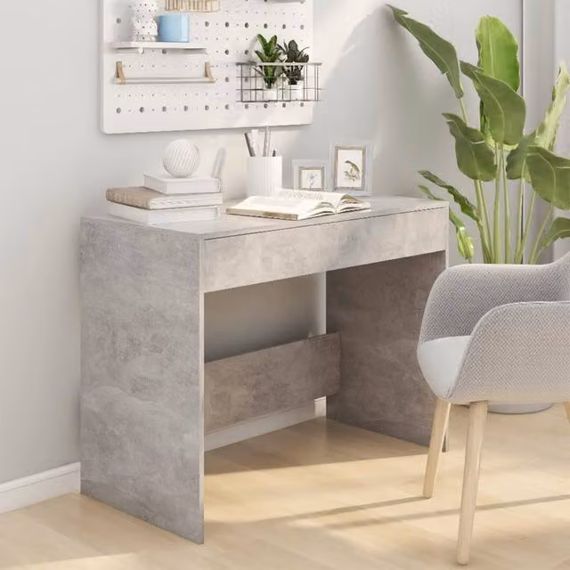 Berkfield Home Modern Writing Desk in Grey, W/D/H: 101 x 50 x 76.5 cm