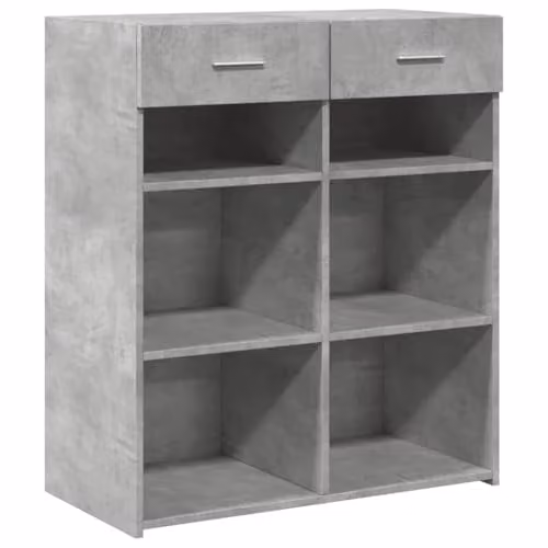 vidaXL Sideboard in Concrete Grey, Engineered Wood, W/D/H: 80 x 42.5 x 93 cm