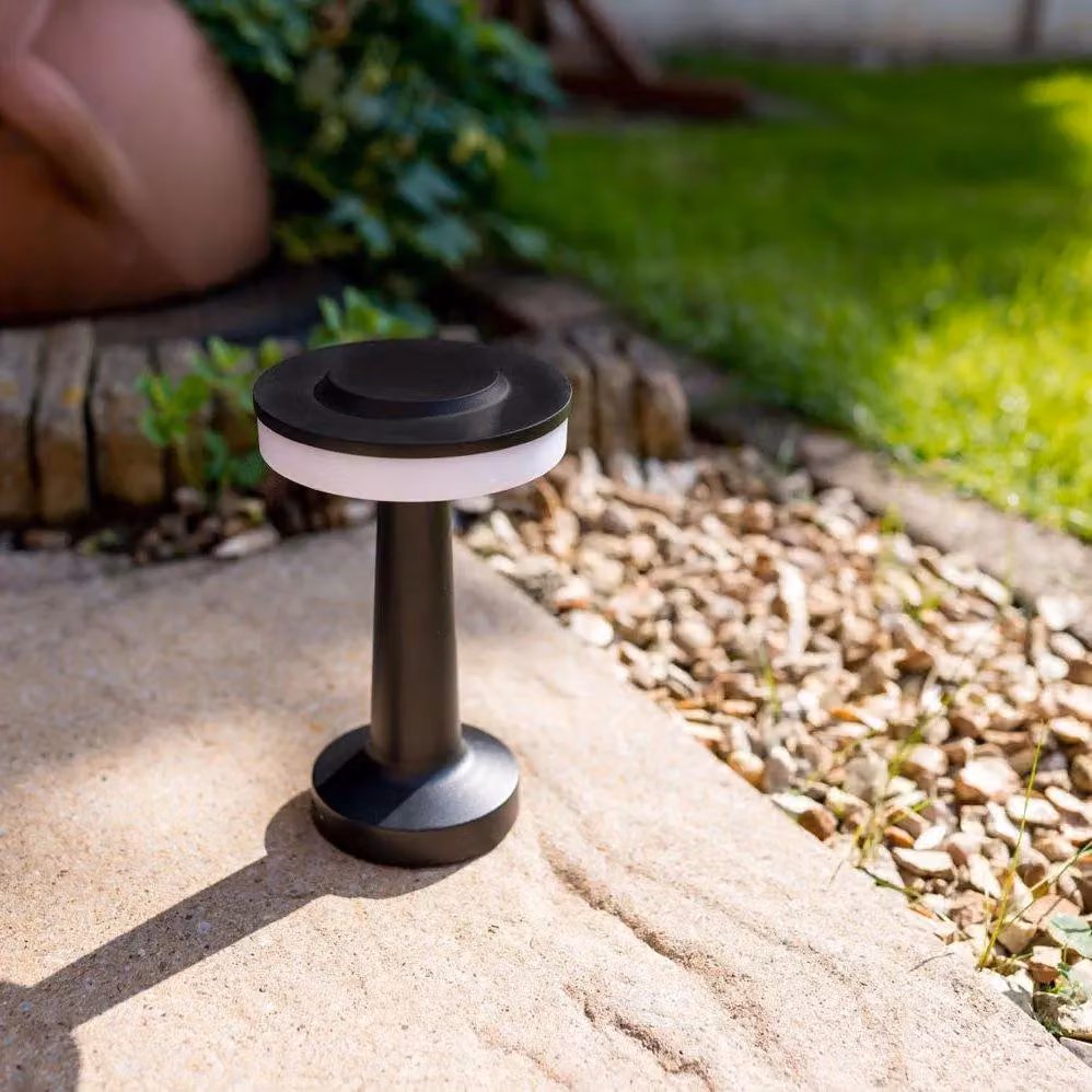 ValueLights Black LED Outdoor Table Lamp with Rechargeable Battery – 3