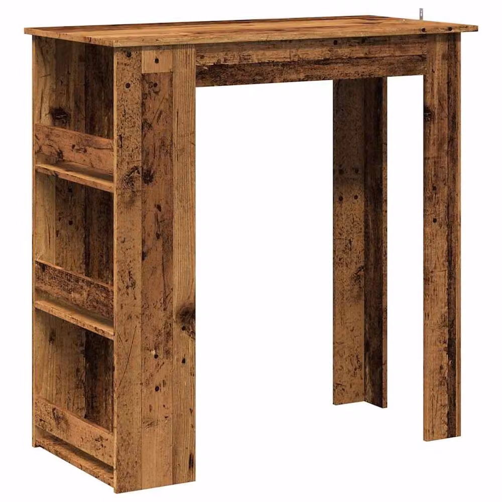 Berkfield Home Bar Table with Storage Rack in Brown, W/D/H: 102 x 50 x 103.5 cm – 2