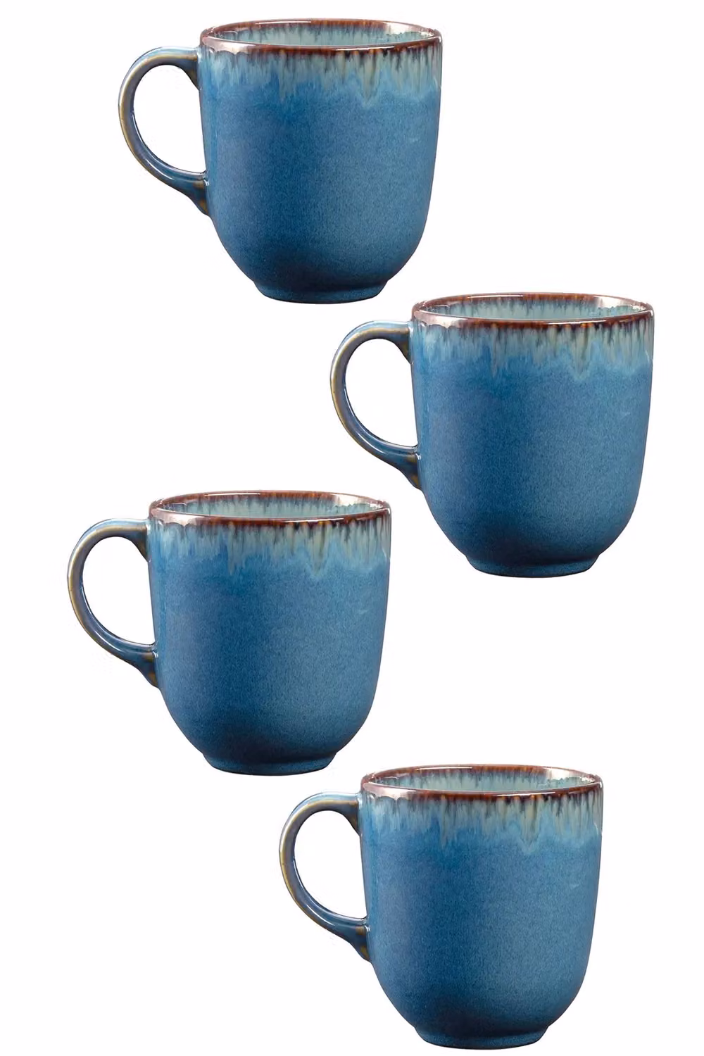 Mason Cash Set of 4 Blue Reactive Stoneware Mugs, 400ml each – 3