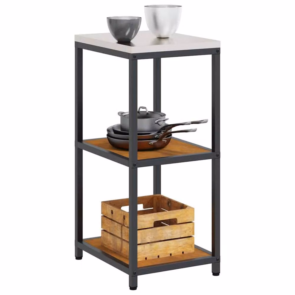 Berkfield Home Kitchen Storage Shelf in Brown Rusty Weathering Steel – 3