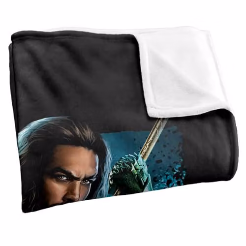 LOGOVISION Aquaman Movie Trident Super Soft Silky Touch Fleece Throw Blanket, Multicolour, W: 91.44 cm x H: 147 cm – 2