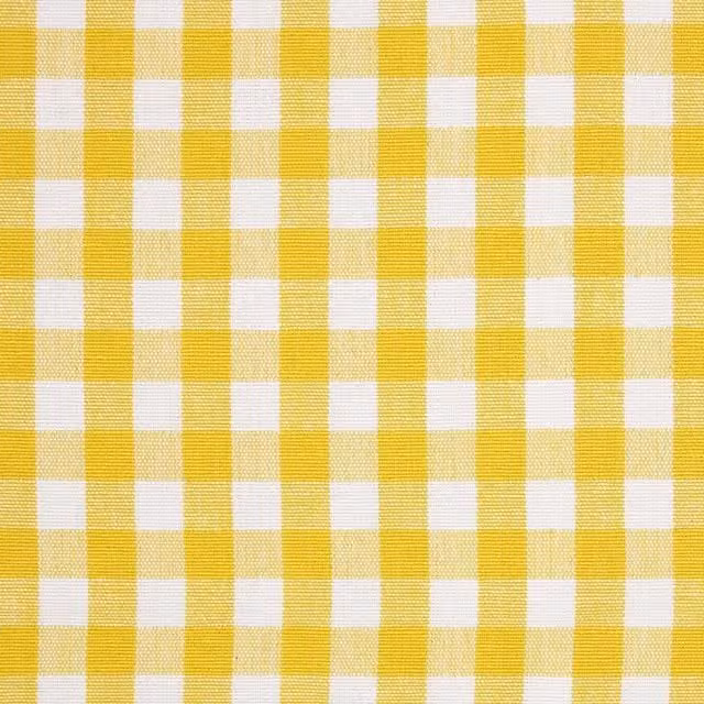Homescapes Pure Cotton Gingham Check Fabric, Yellow, Width: 150 cm