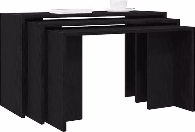 Berkfield Home Nesting Tables, 3 Piece Set in Black Engineered Wood