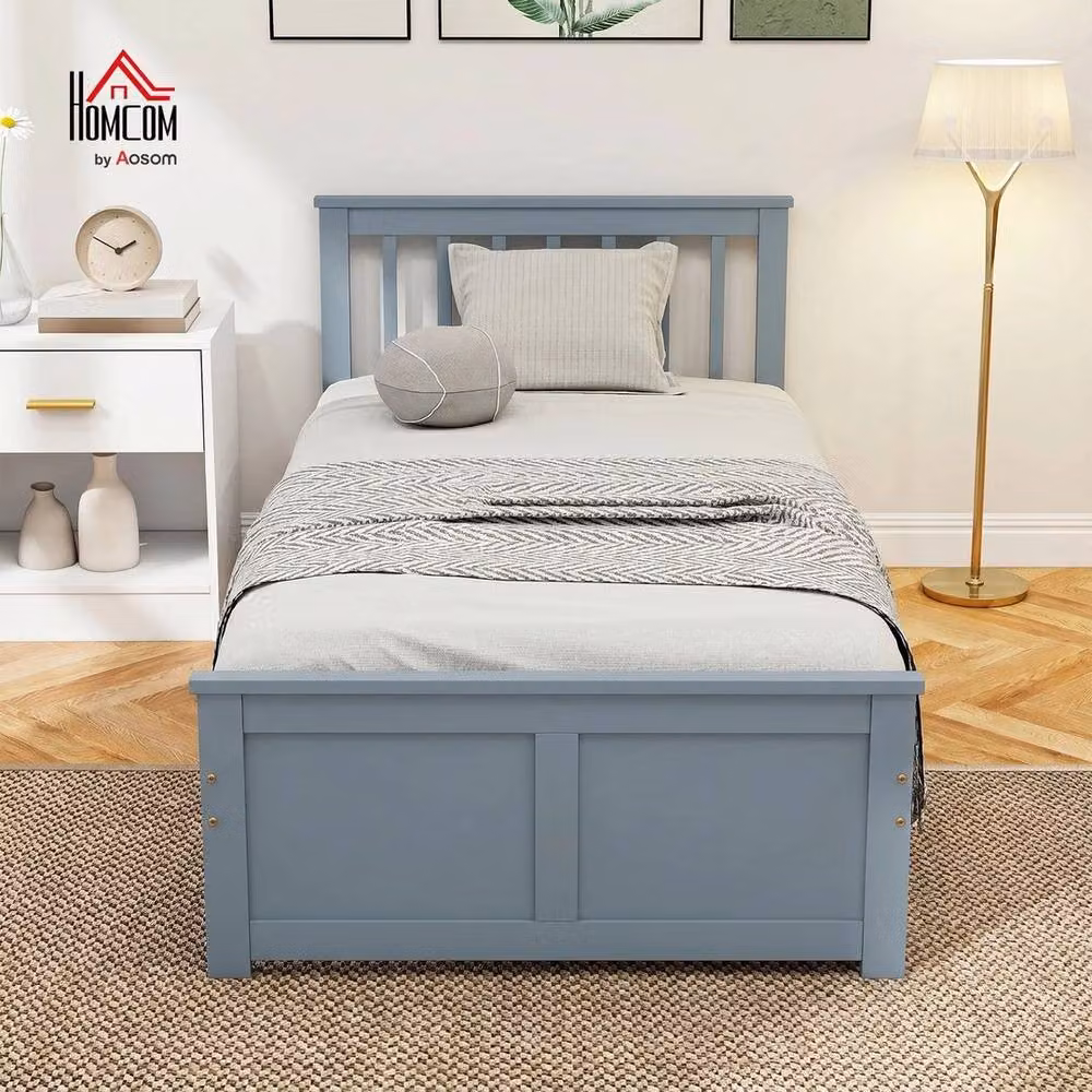 FORGEVIO Modern Storage Bed with 2 Drawers in Blue, W/D/H: 90 x 190 cm – 3