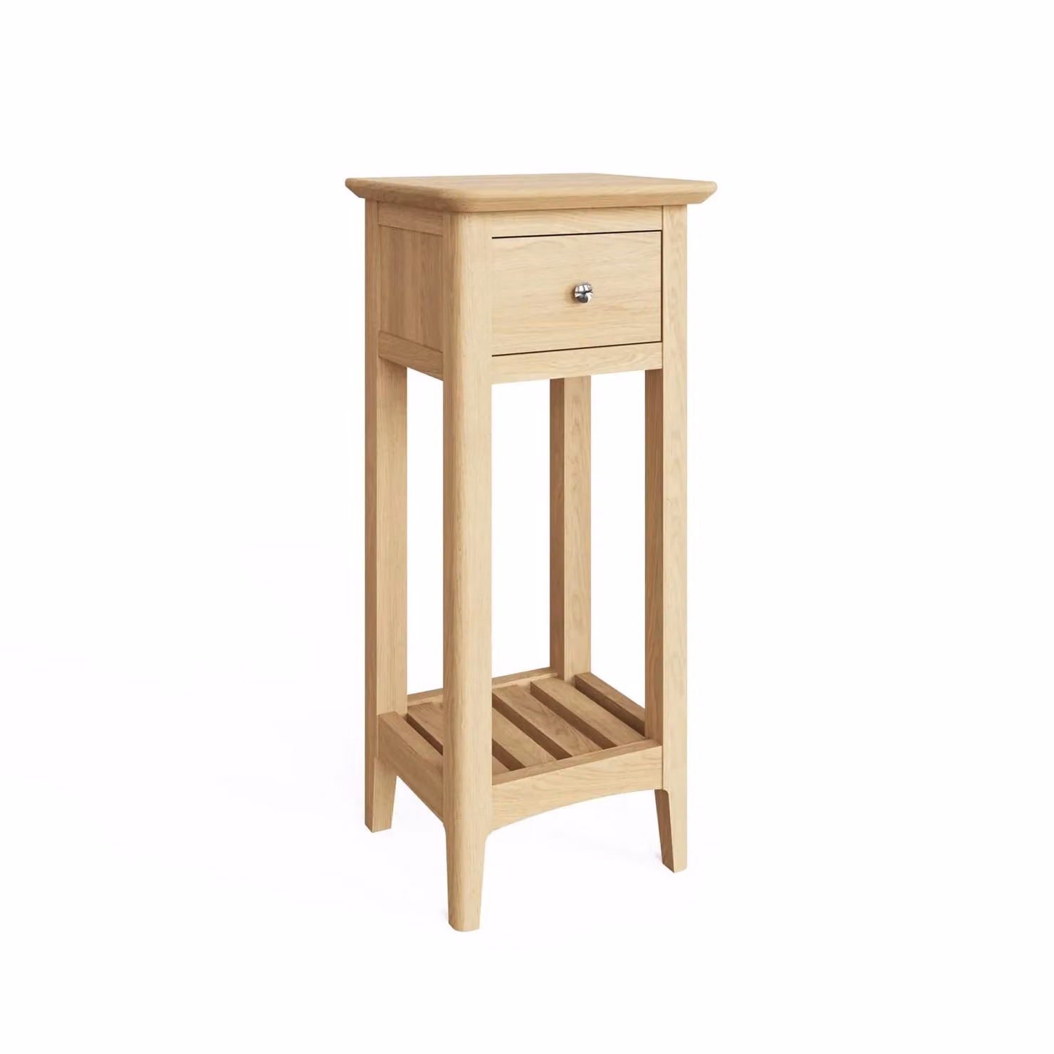 FWStyle Ready Assembled Natural Ash Wooden 1 Drawer Telephone Table in Brown – 2