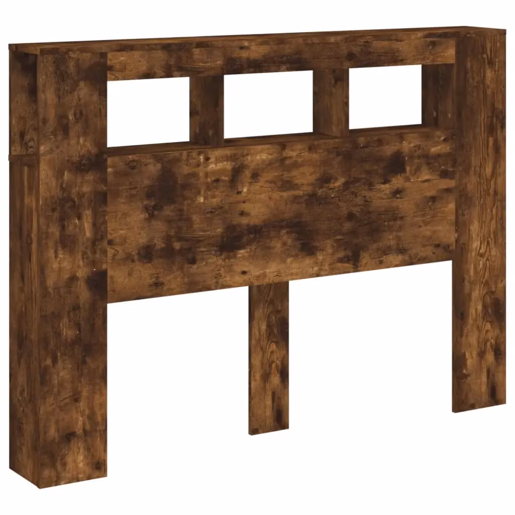 Berkfield Home LED Headboard in Smoked Oak Brown, W/D/H: 140 x 18.5 x 103.5 cm – 4