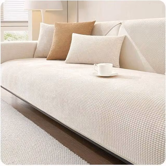 SPETLEK Universal Beige Sofa Seat Cover, Stain Resistant and Pet Hair Repellent, W/D/H: 70 x 70 x 70 cm
