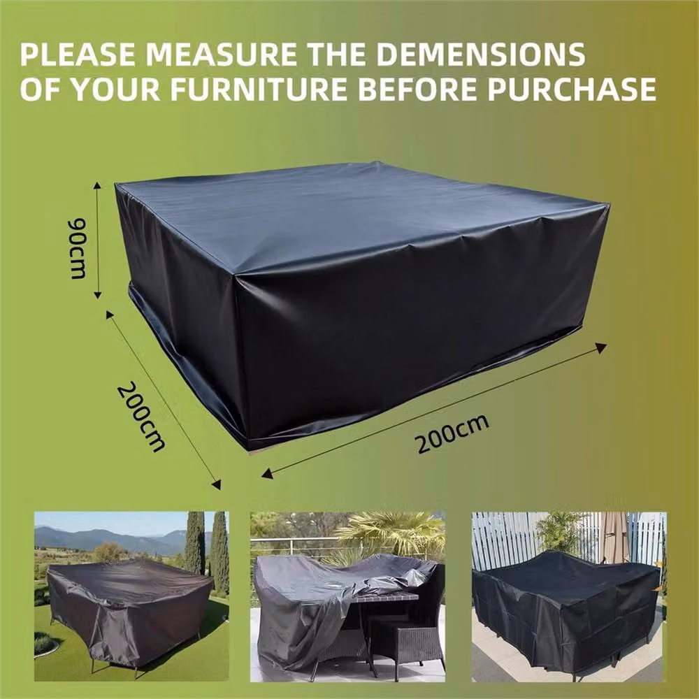 VOGREX Waterproof 420D Fabric Garden Patio Sofa Cover in Black, 200 cm – 2