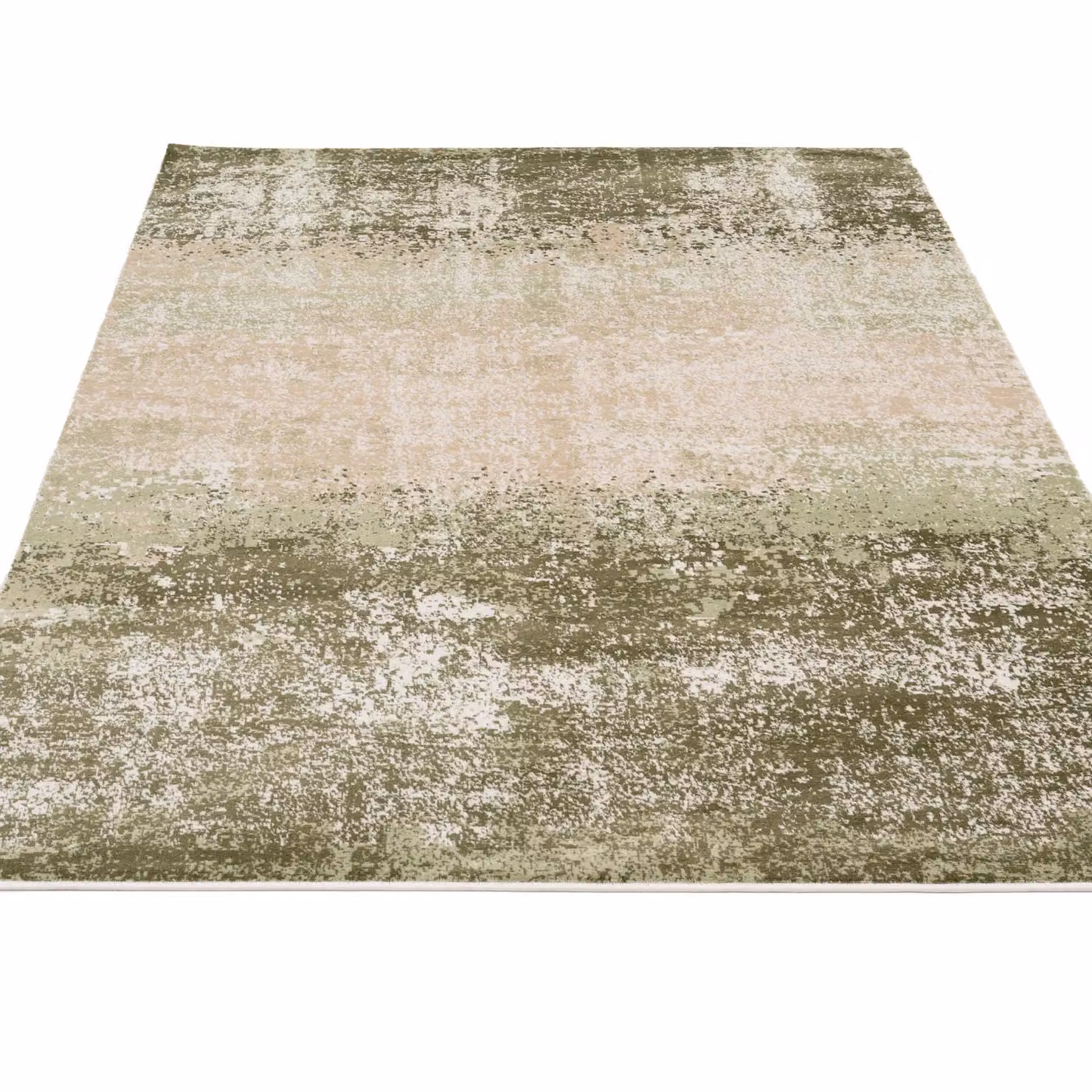 Kukoon Abstract Green Shabby Chic Distressed Effect Rug, W/D/H: 160 x 230 cm – 2