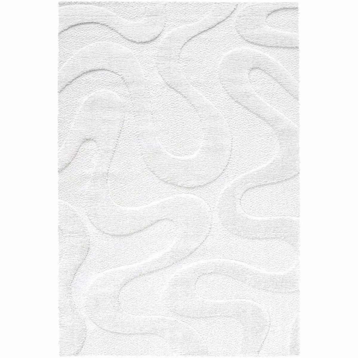 The Rug Shop UK Modern Abstract Machine Woven Easy Care Area Rug in Beige and White, W/D/H: 160 x 230 cm – 3