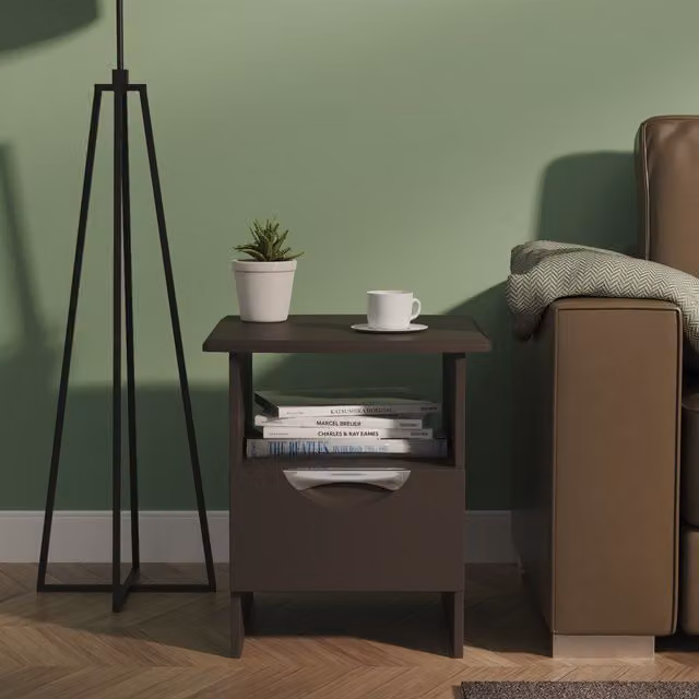 Ready Assembled 2 U Holborn Bottom Drawer Lamp Table in Black