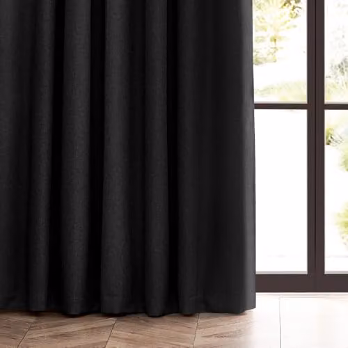 Riva Home Blackout Pencil Pleat Curtains, Black, Width: 168 cm, Drop: 229 cm – 4
