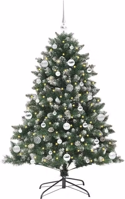 Berkfield Home Modern Artificial Christmas Tree in Green, W/D/H: 105 x 105 x 150 cm