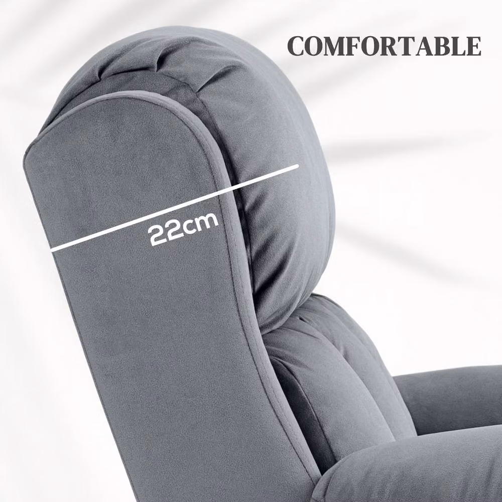 STILVORA Grey Fabric Lift Recliner Armchair with Massage and Heat Functions – 6