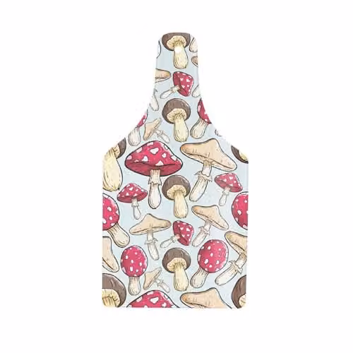 Purely Home Mushrooms and Toadstools Glass Serving Board, Multicolour and Pink Bottle Shaped Tray