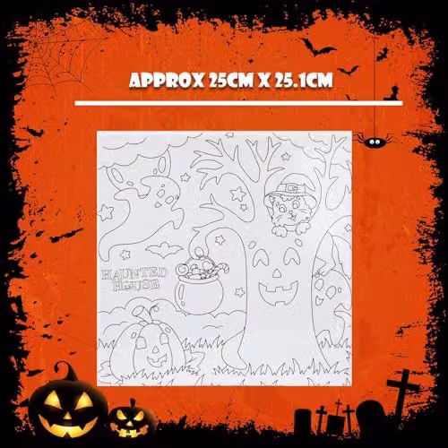 VFM e-Store Halloween Trick or Treat Canvas Craft Accessory Tree in White, Height: 25 cm – 3