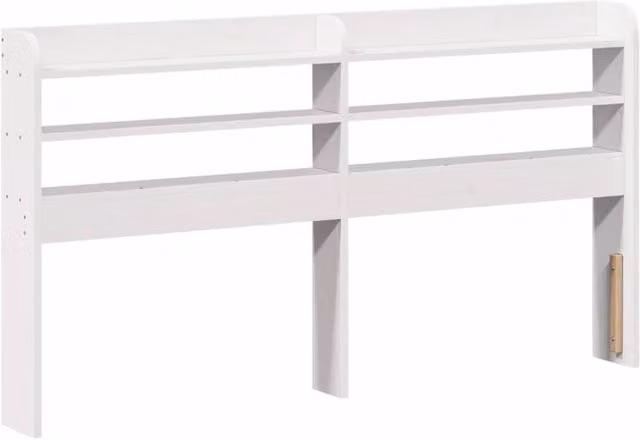 Berkfield Home White Solid Wood Pine Headboard with Integrated Bedside Shelves, Width: 160 cm