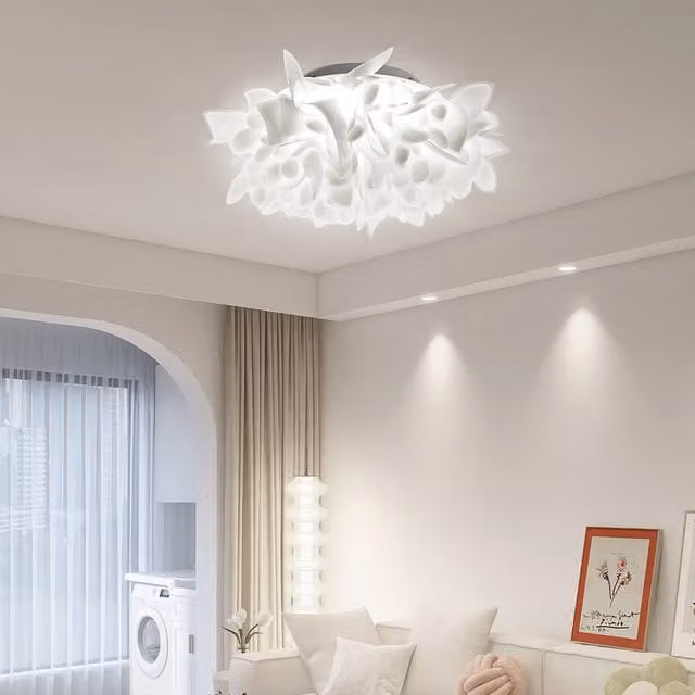 Living Star Modern Dandelion LED Ceiling Light in White, 30W