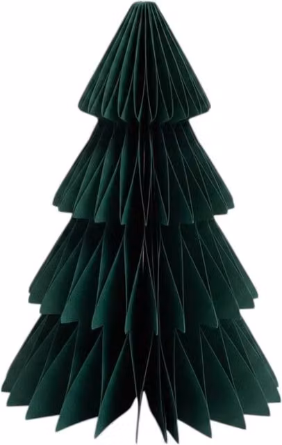 Four Candle Set of 3 Dark Green Paper Christmas Trees, Height: 20 cm