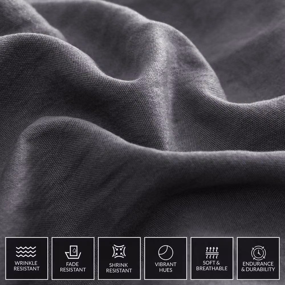 Lazzaro Home Premium Reversible Microfibre Duvet Cover and Pillowcase Set in Grey, Super King – 2