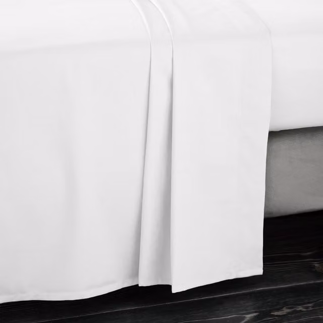 Bianca 400 Thread Count Cotton Sateen Flat Sheet, White