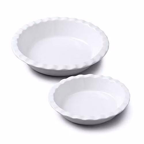 WM Bartleet & Sons White Porcelain Round Pie Dish Set of 2 – 1