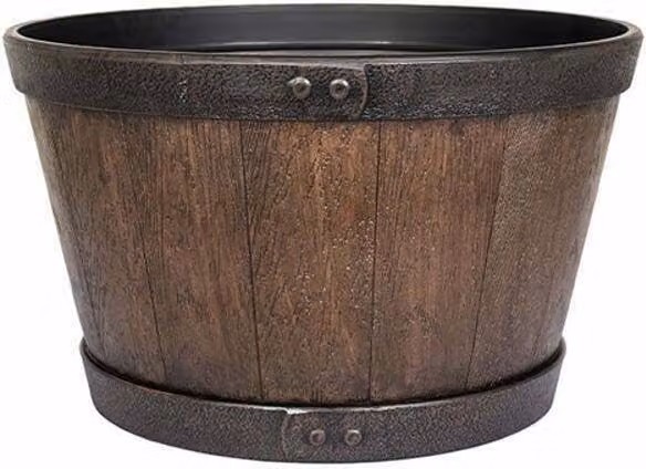 La Hacienda Oban Whiskey Barrel Planter Tub in Dark Oak, Brown and Black, W/D/H: 39 x 39 x 39 cm – 5