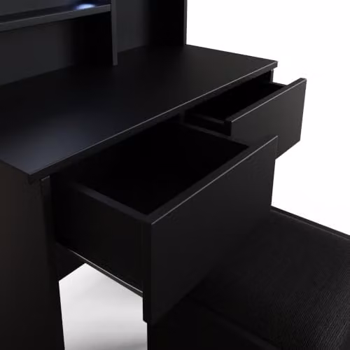 GFW Eva LED Dressing Table Set with LED Mirror and Cushioned Stool in Black – 5