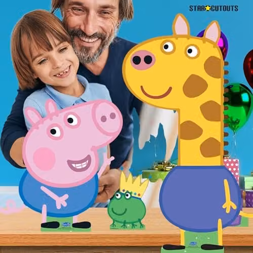 Star Cutouts Peppa Pig Gerald Giraffe, George Pig and Candy Cat Multi Pack, Multicolour, H: 86 cm – 3
