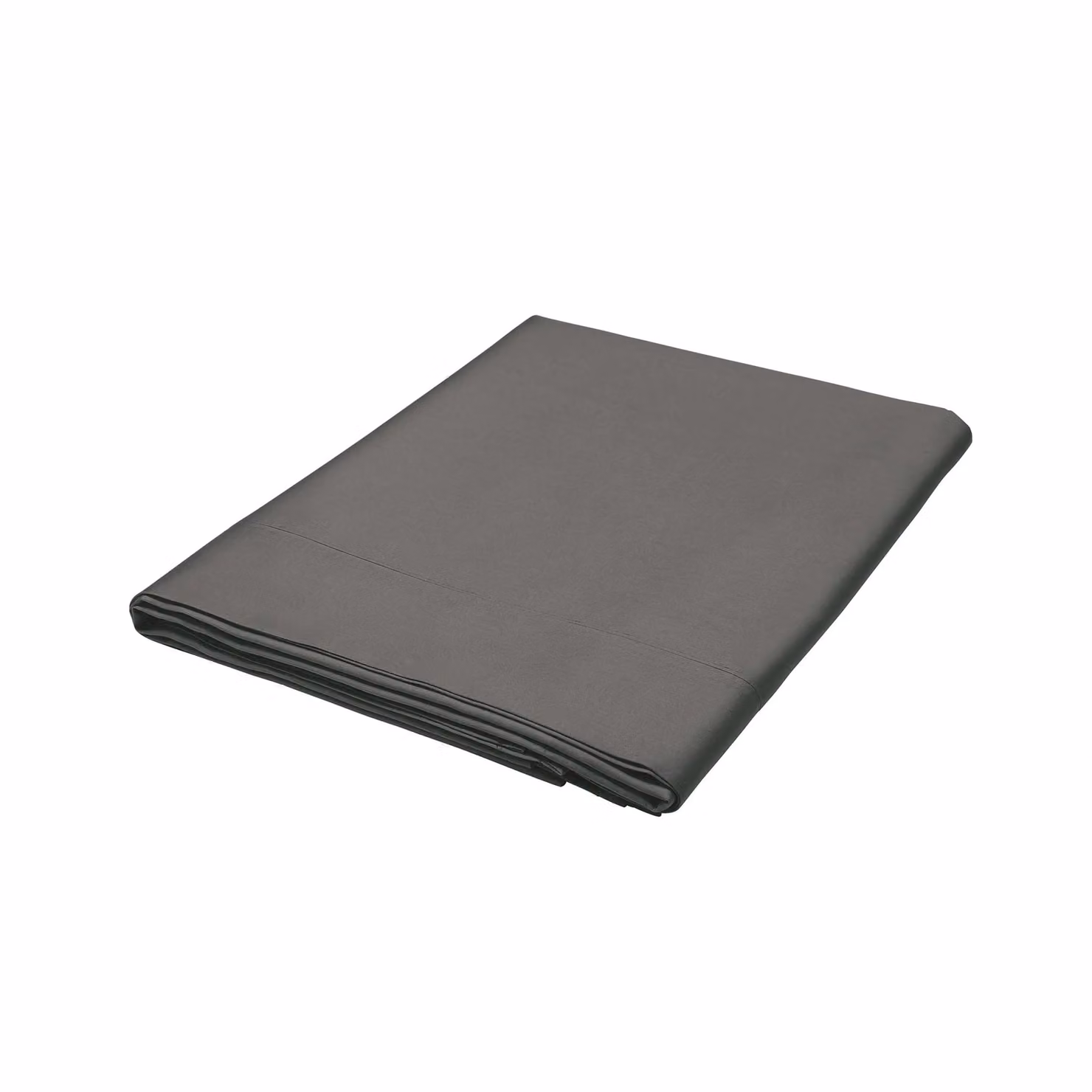 Bedeck of Belfast 400 Thread Count Mako Satin Plain Dye Super Kingsize Flat Sheet, Charcoal Grey, W: 200 cm x L: 200 cm – 2