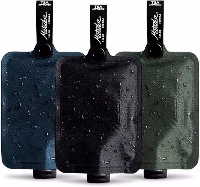 Matador FlatPak Toiletry Bottle 3-Pack in Multicolour