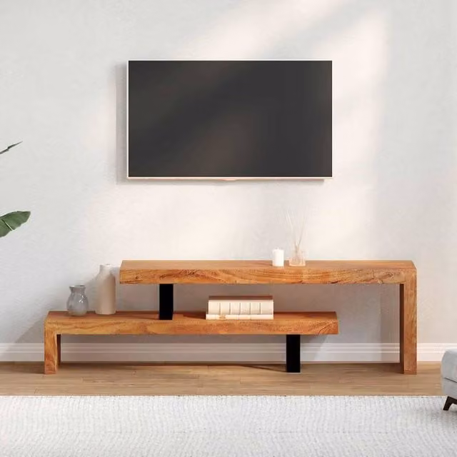 Berkfield Home Retro Solid Acacia Wood TV Stand in Brown