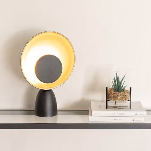 ValueLights Black Metal Integrated LED Table Lamp with Warm White Light – 2