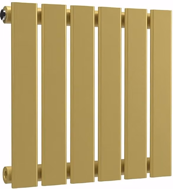 Lux Heat Single Flat Horizontal Steel Radiator in Gold, W: 42.0 cm, H: 40.0 cm