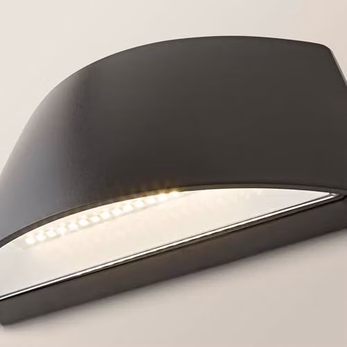 ValueLights John Curved LED Up/Down Outdoor Wall Light, Black, IP65 Rated – 3