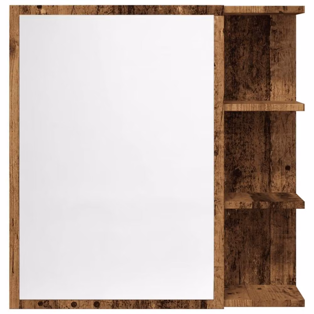 Berkfield Home Rustic Old Wood Bathroom Mirror Cabinet, Brown, W/D/H: 62.5 x 20.5 x 64 cm – 3