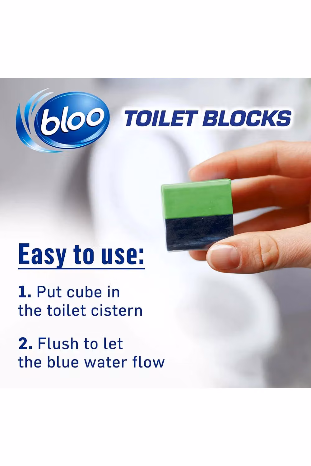 Bloo Toilet Rim Blocks Limescale Prevention with 2in1 Cleaning Foam, Blue, 350 g – 4